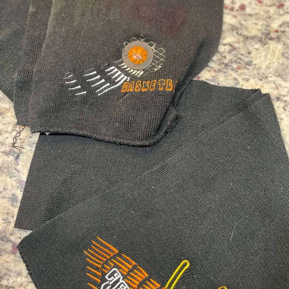 Two Scarves 1 Field Goal & 1 Basketball Net Embroidered